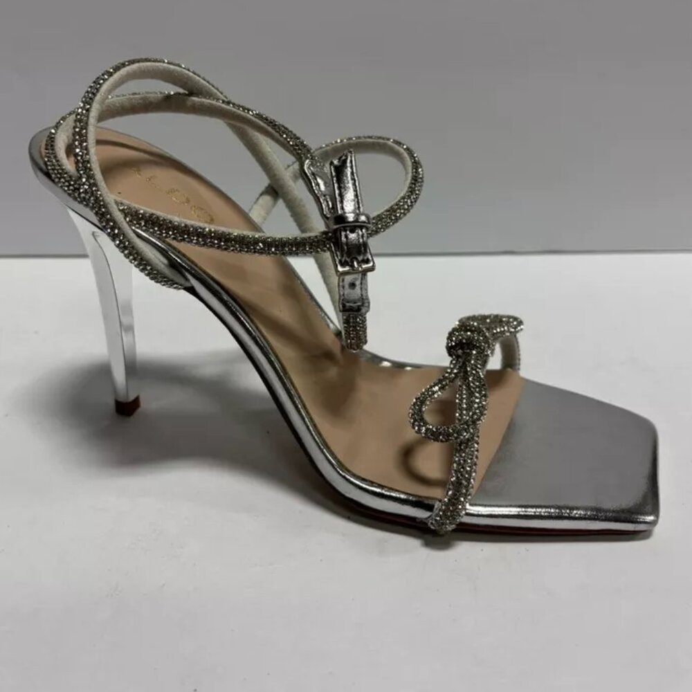 Aldo Women’s Barrona Silver Metallic Heeled Sandals, Size 7 M